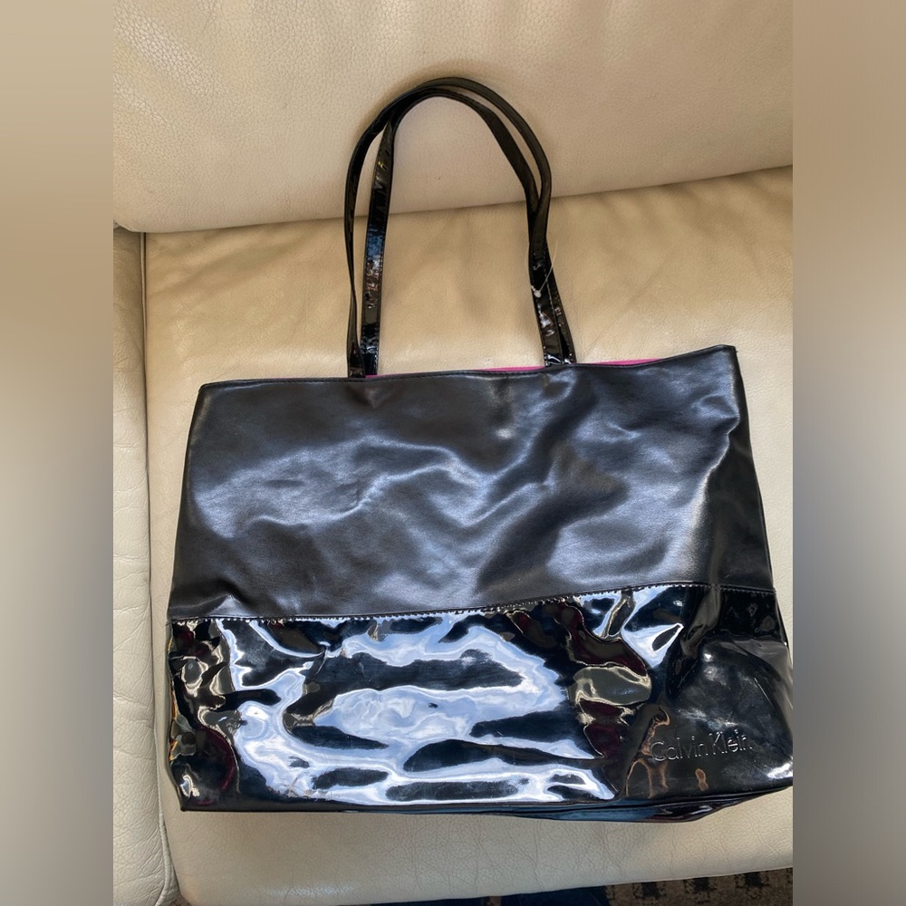 Calvin Klein Black PVC Tote Bag